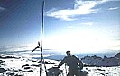 Christmas 1990_TANZANIA_climbing KILIMANJARO in 5 days_here: JOCHEN, reaching the summit of the KILIMANJARO, the UHURU-PEAK, 5.895m_unforgettable, what an experience, a real adventure