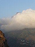 Blick vom Mirador El Time (594m .d.M.), im Westen v. LA PALMA gelegen, zwischen Los Llanos de Aridane und Tijarafe; Blick i. d. 'Caldera de Taburiente'