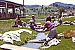 Indiofrauen in den guatemaltekischen Bergen beim Wsche-Waschen_GUATEMALA 1974
