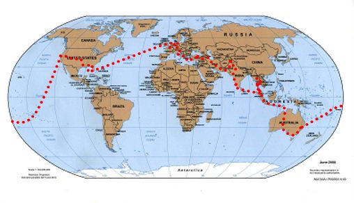 around the WORLD by motorcycle_52 000 km in 445 days through 4 continents respectively 15 countries_summary - days and places