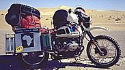 my -first- Africa-trip-motorcycle 'BMW R80GS Paris-Dakar' ... on the second  big AFRICA-motorcycle-trip ... always too much luggage on it ... Eastern ALGERIA 1986, close to Hassi Messaoud_Jochen A. Hbener