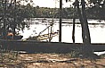 Kanuliegeplatz unseres Einbaum-Bootes_abenteuerliche Tour zu den CANAIMA-Wasserfllen_VENEZUELA 1984_von hier aus kann man auch zu den hchsten Wasserfllen der Erde, den Angel Falls (979 m), gelangen_Jochen A. Hbener