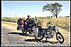 my world-trip 1995/96_meeting Frank Steffens with his brandnew Indian ENFIELD motorcycle_after having bought it in INDIA he wanted to ride it from INDIA to Germany_ here: between GOA and HAMPI_INDIA_January 1996